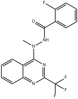 2-FLUORO-N'-METHYL-N'-[2-(TRIFLUOROMETHYL)-4-QUINAZOLINYL]BENZENECARBOHYDRAZIDE Struktur