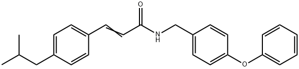 3-(4-ISOBUTYLPHENYL)-N-(4-PHENOXYBENZYL)ACRYLAMIDE Struktur