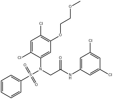 2-[2,4-DICHLORO-5-(2-METHOXYETHOXY)(PHENYLSULFONYL)ANILINO]-N-(3,5-DICHLOROPHENYL)ACETAMIDE Struktur