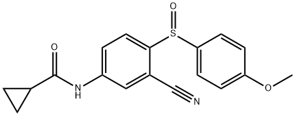 N-(3-CYANO-4-[(4-METHOXYPHENYL)SULFINYL]PHENYL)CYCLOPROPANECARBOXAMIDE Struktur