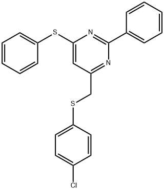 4-([(4-CHLOROPHENYL)SULFANYL]METHYL)-2-PHENYL-6-(PHENYLSULFANYL)PYRIMIDINE Struktur