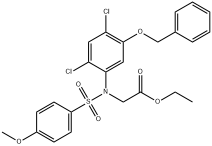 ETHYL 2-(5-(BENZYLOXY)-2,4-DICHLORO[(4-METHOXYPHENYL)SULFONYL]ANILINO)ACETATE Struktur