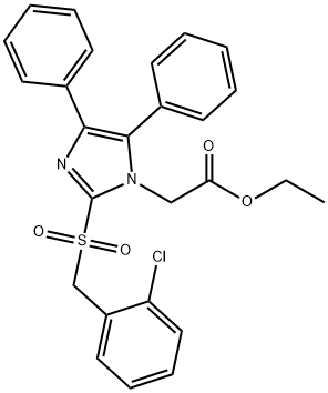 ETHYL 2-(2-[(2-CHLOROBENZYL)SULFONYL]-4,5-DIPHENYL-1H-IMIDAZOL-1-YL)ACETATE Struktur