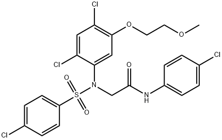 N-(4-CHLOROPHENYL)-2-(N-(4-CHLOROPHENYLSULFONYL)-2,4-DICHLORO-5-(2-METHOXYETHOXY)PHENYLAMINO)ACETAMIDE Struktur