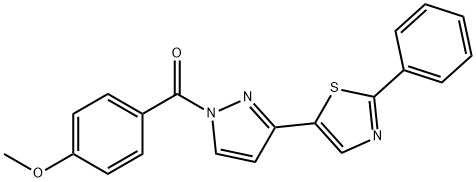 (4-METHOXYPHENYL)[3-(2-PHENYL-1,3-THIAZOL-5-YL)-1H-PYRAZOL-1-YL]METHANONE Struktur