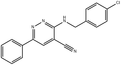 3-[(4-CHLOROBENZYL)AMINO]-6-PHENYL-4-PYRIDAZINECARBONITRILE Struktur