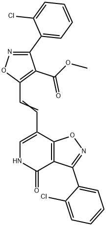 METHYL 3-(2-CHLOROPHENYL)-5-(2-[3-(2-CHLOROPHENYL)-4-HYDROXYISOXAZOLO[4,5-C]PYRIDIN-7-YL]VINYL)-4-ISOXAZOLECARBOXYLATE Struktur