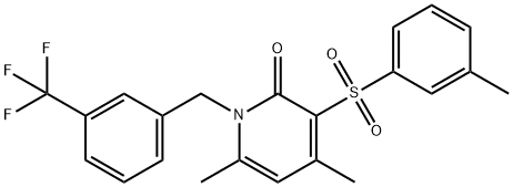 4,6-DIMETHYL-3-[(3-METHYLPHENYL)SULFONYL]-1-[3-(TRIFLUOROMETHYL)BENZYL]-2(1H)-PYRIDINONE Struktur