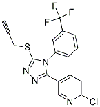 2-CHLORO-5-(5-(PROP-2-YNYLTHIO)-4-[3-(TRIFLUOROMETHYL)PHENYL]-4H-1,2,4-TRIAZOL-3-YL)PYRIDINE Struktur