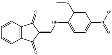 2-(((2-METHOXY-4-NITROPHENYL)AMINO)METHYLENE)INDANE-1,3-DIONE Struktur