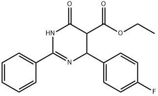 ETHYL 4-(4-FLUOROPHENYL)-6-HYDROXY-2-PHENYL-4,5-DIHYDRO-5-PYRIMIDINECARBOXYLATE Struktur