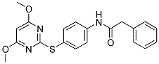 N-[4-[(4,6-DIMETHOXYPYRIMIDIN-2-YL)THIO]PHENYL]PHENYLACETAMIDE Struktur