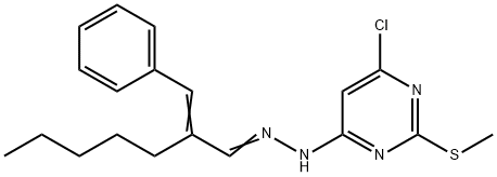 2-PENTYL-3-PHENYLACRYLALDEHYDE N-[6-CHLORO-2-(METHYLSULFANYL)-4-PYRIMIDINYL]HYDRAZONE Struktur