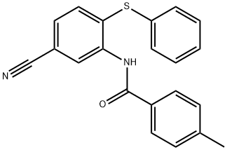 N-[5-CYANO-2-(PHENYLSULFANYL)PHENYL]-4-METHYLBENZENECARBOXAMIDE Struktur