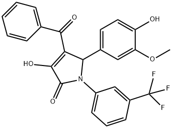 4-BENZOYL-3-HYDROXY-5-(4-HYDROXY-3-METHOXYPHENYL)-1-(3-(TRIFLUOROMETHYL)PHENYL)-1H-PYRROL-2(5H)-ONE Struktur