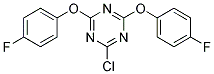 2-CHLORO-4,6-DI(4-FLUOROPHENOXY)-1,3,5-TRIAZINE Struktur