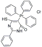 6-MERCAPTO-2-PHENYL-5-(1,1,1-TRIPHENYLPHOSPHONIO)-3,4-DIHYDROPYRIMIDIN-4-ONE CHLORIDE Struktur