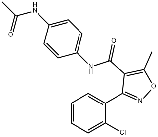 N-(4-((3-(2-CHLOROPHENYL)-5-METHYLISOXAZOL-4-YL)CARBONYLAMINO)PHENYL)ETHANAMIDE Struktur