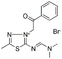 2-([(DIMETHYLAMINO)METHYLIDENE]AMINO)-5-METHYL-3-(2-OXO-2-PHENYLETHYL)-1,3,4-THIADIAZOL-3-IUM BROMIDE Struktur