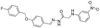 N'-((4-[(4-FLUOROBENZYL)OXY]PHENYL)METHYLENE)-2-(3-NITROANILINO)ACETOHYDRAZIDE Struktur