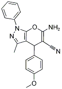 6-AMINO-4-(4-METHOXYPHENYL)-3-METHYL-1-PHENYL-1,4-DIHYDROPYRANO[2,3-C]PYRAZOLE-5-CARBONITRILE Struktur