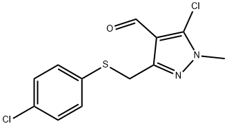 5-CHLORO-3-([(4-CHLOROPHENYL)SULFANYL]METHYL)-1-METHYL-1H-PYRAZOLE-4-CARBALDEHYDE Struktur