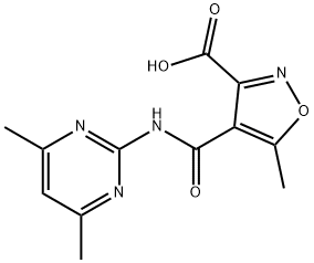 4-([(4,6-DIMETHYL-2-PYRIMIDINYL)AMINO]CARBONYL)-5-METHYL-3-ISOXAZOLECARBOXYLIC ACID Struktur