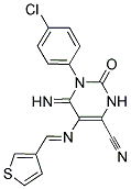 5-(1-AZA-2-(3-THIENYL)VINYL)-3-(4-CHLOROPHENYL)-4-IMINO-2-OXO-1H-1,3-DIAZINE-6-CARBONITRILE Struktur