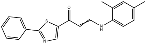 3-(2,4-DIMETHYLANILINO)-1-(2-PHENYL-1,3-THIAZOL-5-YL)-2-PROPEN-1-ONE Struktur