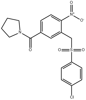 (3-([(4-CHLOROPHENYL)SULFONYL]METHYL)-4-NITROPHENYL)(1-PYRROLIDINYL)METHANONE Struktur