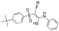 2-((4-(TERT-BUTYL)PHENYL)SULFONYL)-3-(PHENYLAMINO)-3-SULFANYLPROP-2-ENENITRILE Struktur