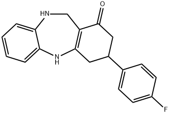 3-(4-FLUOROPHENYL)-2,3,4,5,10,11-HEXAHYDRO-1H-DIBENZO[B,E][1,4]DIAZEPIN-1-ONE Struktur