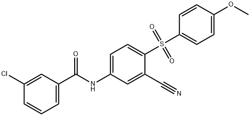 3-CHLORO-N-(3-CYANO-4-[(4-METHOXYPHENYL)SULFONYL]PHENYL)BENZENECARBOXAMIDE Struktur