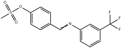 4-(([3-(TRIFLUOROMETHYL)PHENYL]IMINO)METHYL)PHENYL METHANESULFONATE Struktur