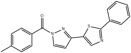 (4-METHYLPHENYL)[3-(2-PHENYL-1,3-THIAZOL-5-YL)-1H-PYRAZOL-1-YL]METHANONE Struktur