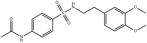 N-(4-(((2-(3,4-DIMETHOXYPHENYL)ETHYL)AMINO)SULFONYL)PHENYL)ETHANAMIDE Struktur