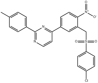 4-(3-([(4-CHLOROPHENYL)SULFONYL]METHYL)-4-NITROPHENYL)-2-(4-METHYLPHENYL)PYRIMIDINE Struktur