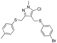 4-([(4-BROMOPHENYL)SULFANYL]METHYL)-5-CHLORO-1-METHYL-3-([(4-METHYLPHENYL)SULFANYL]METHYL)-1H-PYRAZOLE Struktur