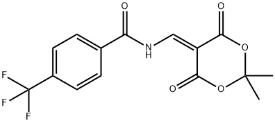 N-[(2,2-DIMETHYL-4,6-DIOXO-1,3-DIOXAN-5-YLIDEN)METHYL]-4-(TRIFLUOROMETHYL)BENZENECARBOXAMIDE Struktur