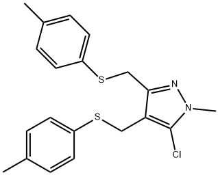 (5-CHLORO-1-METHYL-3-([(4-METHYLPHENYL)SULFANYL]METHYL)-1H-PYRAZOL-4-YL)METHYL 4-METHYLPHENYL SULFIDE Struktur