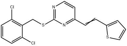 2,6-DICHLOROBENZYL 4-[2-(2-THIENYL)VINYL]-2-PYRIMIDINYL SULFIDE Struktur