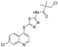 N1-(5-[(7-CHLORO-4-QUINOLYL)THIO]-1,3,4-THIADIAZOL-2-YL)-3-CHLORO-2,2-DIMETHYLPROPANAMIDE Struktur