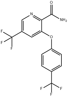 5-(TRIFLUOROMETHYL)-3-[4-(TRIFLUOROMETHYL)PHENOXY]-2-PYRIDINECARBOXAMIDE Struktur