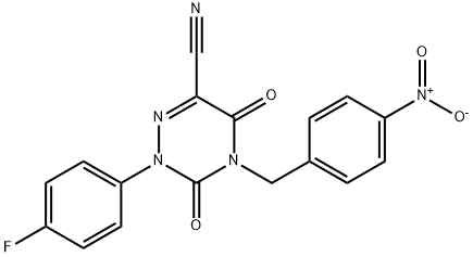 2-(4-FLUOROPHENYL)-4-(4-NITROBENZYL)-3,5-DIOXO-2,3,4,5-TETRAHYDRO-1,2,4-TRIAZINE-6-CARBONITRILE Struktur