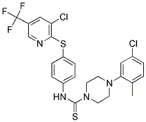 (4-(5-CHLORO-2-METHYLPHENYL)PIPERAZINYL)((4-(3-CHLORO-5-(TRIFLUOROMETHYL)(2-PYRIDYLTHIO))PHENYL)AMINO)METHANE-1-THIONE Struktur