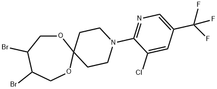 9,10-DIBROMO-3-[3-CHLORO-5-(TRIFLUOROMETHYL)-2-PYRIDINYL]-7,12-DIOXA-3-AZASPIRO[5.6]DODECANE Struktur