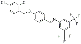 N-((4-[(2,4-DICHLOROBENZYL)OXY]PHENYL)METHYLENE)-3,5-BIS(TRIFLUOROMETHYL)ANILINE Struktur