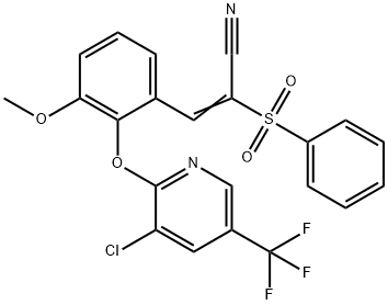 3-(2-(3-CHLORO-5-(TRIFLUOROMETHYL)(2-PYRIDYL)OXY)-3-METHOXYPHENYL)-2-(PHENYLSULFONYL)PROP-2-ENENITRILE Struktur