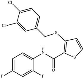 3-[(3,4-DICHLOROBENZYL)SULFANYL]-N-(2,4-DIFLUOROPHENYL)-2-THIOPHENECARBOXAMIDE Struktur