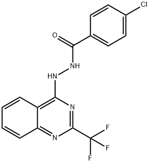 4-CHLORO-N'-[2-(TRIFLUOROMETHYL)-4-QUINAZOLINYL]BENZENECARBOHYDRAZIDE Struktur